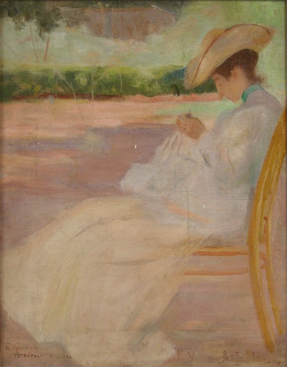 Woman in a park, Petropolis av Eliseu Visconti