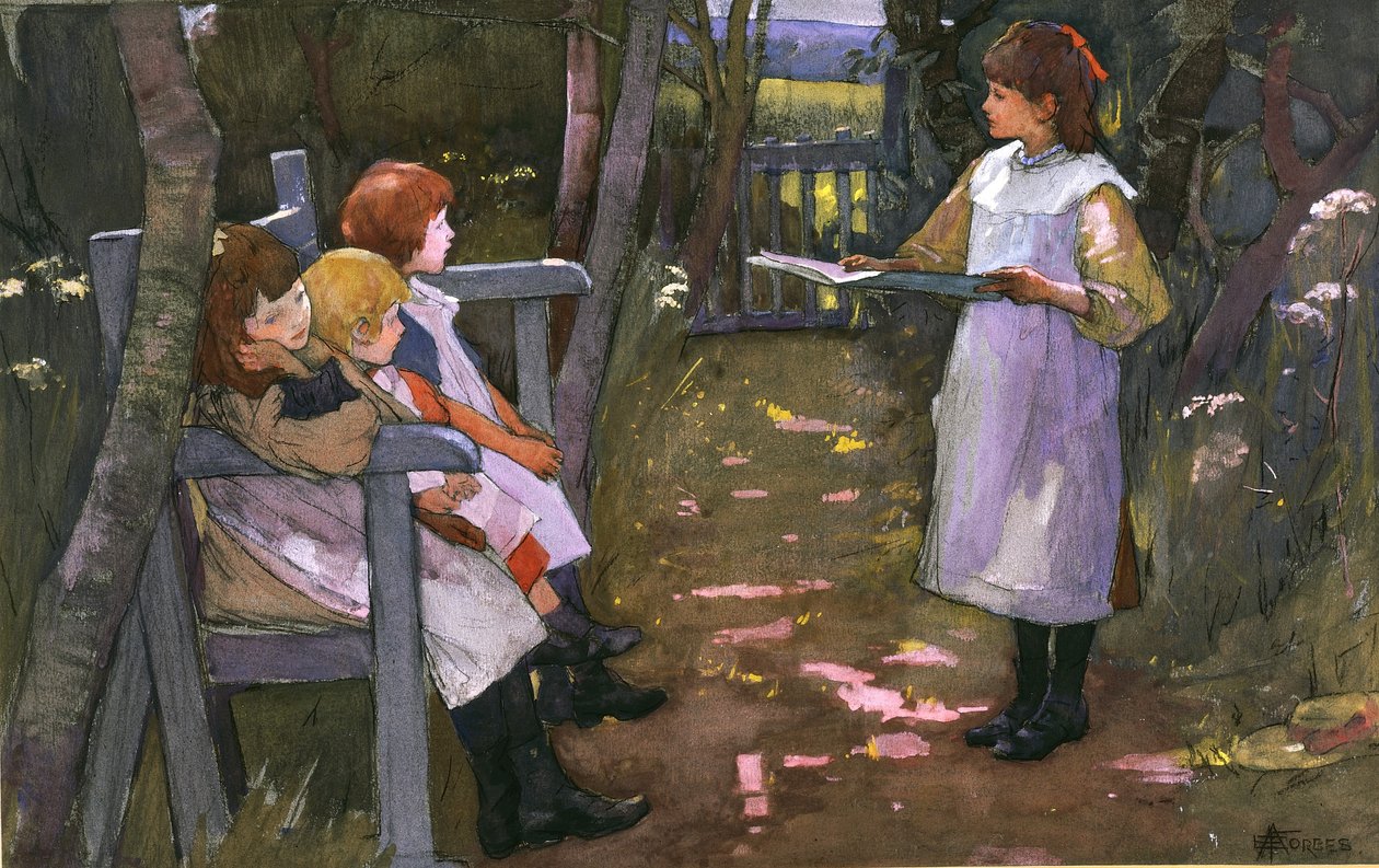 Barn i en trädgård av Elizabeth Adela Stanhope Forbes