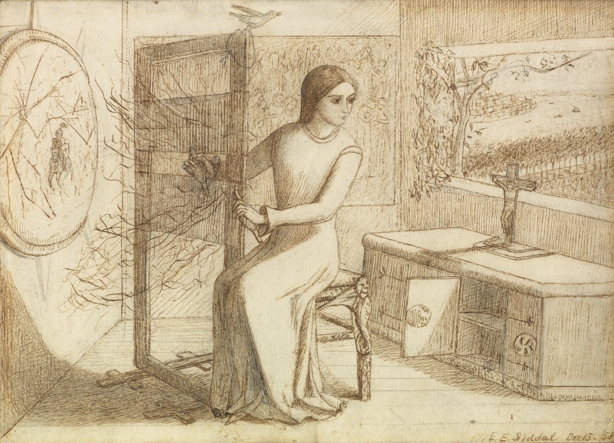 The Lady of Shalott, 1853 av Elizabeth Eleanor Siddal