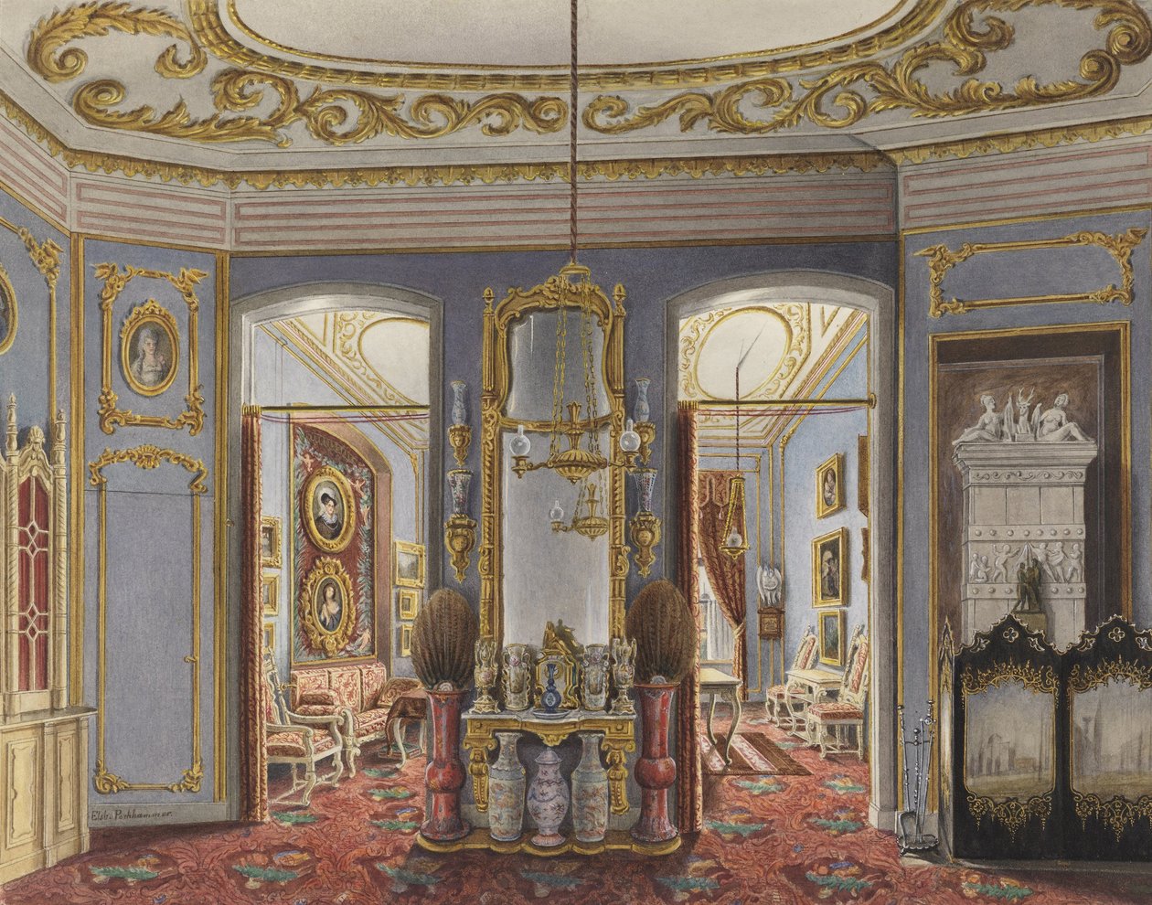Lägenheter av drottning Elizabeth av Preussen, Charlottenburg Palace, Berlin av Elizabeth Pochhammer