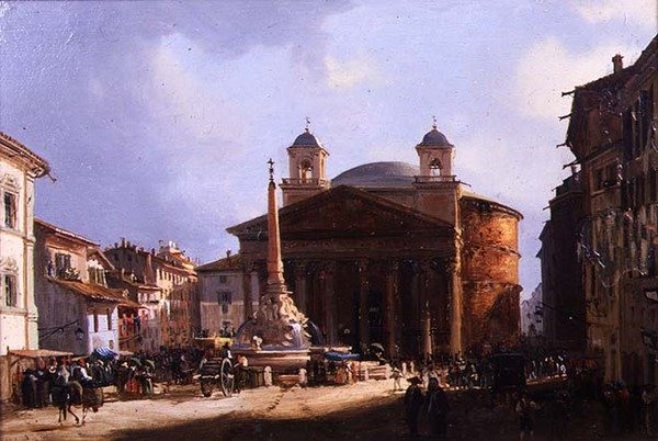 Pantheon, Rom (olja på panel) av Elizabeth Hunter Blair