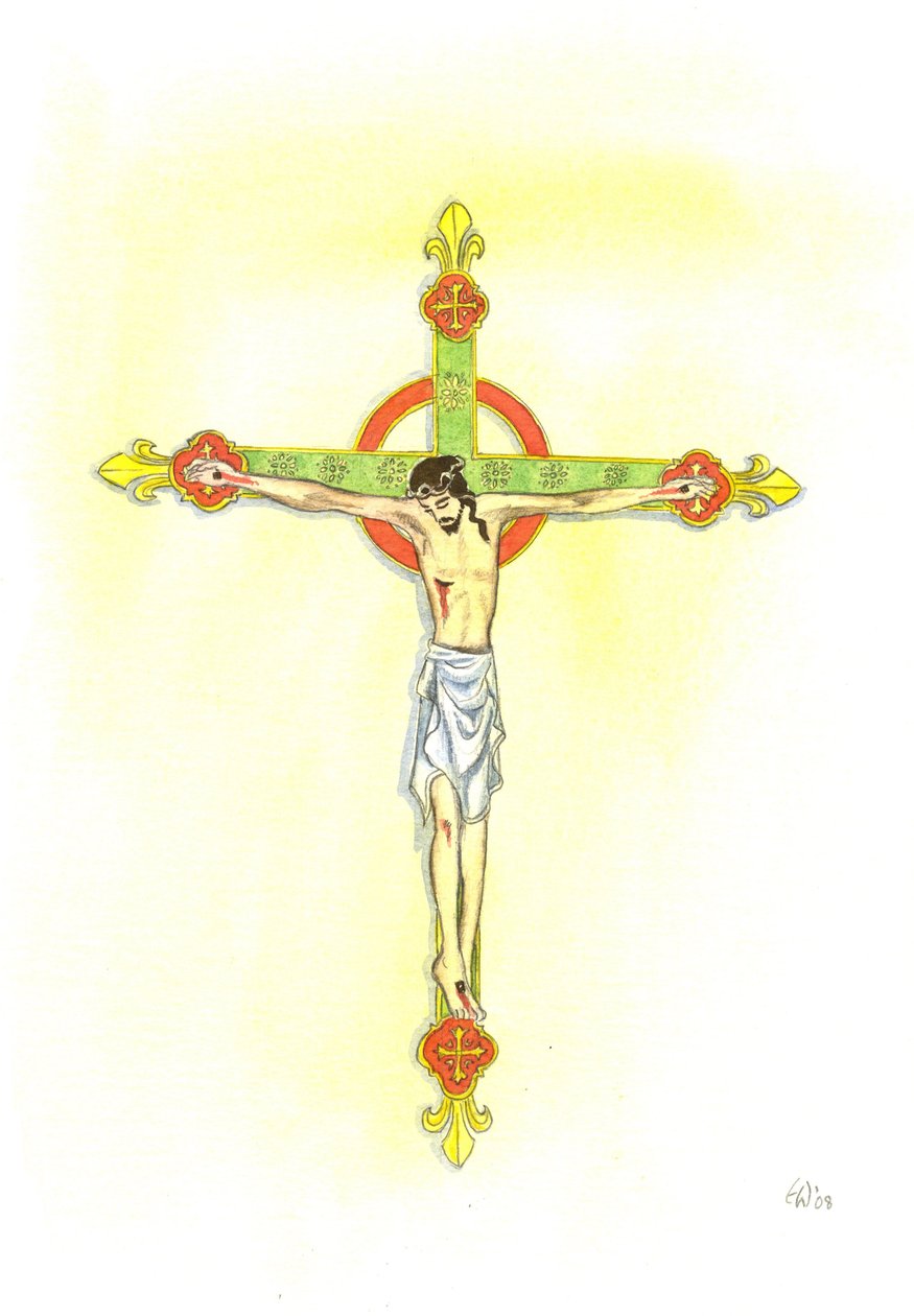 A Crucifix, 2001 (w/c på papper) av Elizabeth Wang