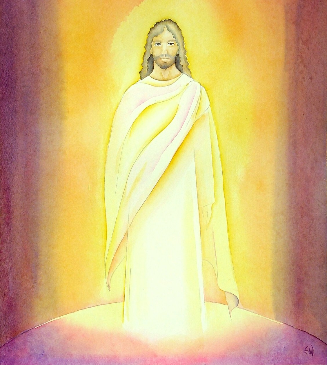 The Risen Jesus, 2001 (w/c på papper) av Elizabeth Wang