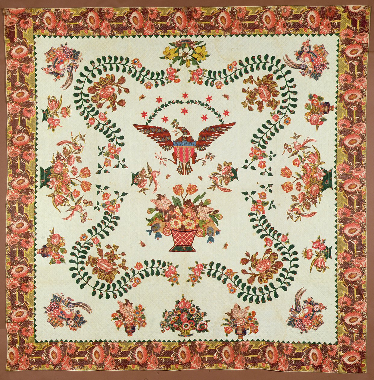 Quilt, ca 1825 (applicerad bomull) av Elizabeth Welsh