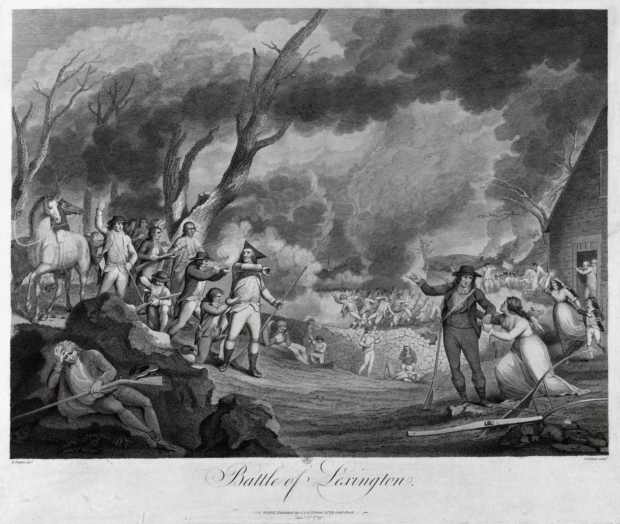 Slaget vid Lexington, 19 april 1775 av Elkanah Tisdale