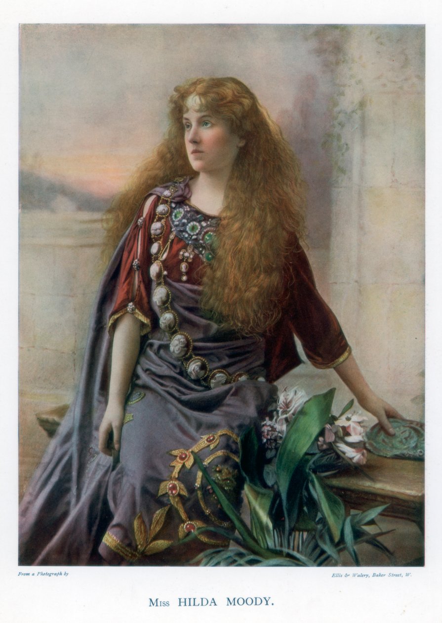 Hilda Moody, brittisk skådespelerska, 1901. av Ellis and Walery