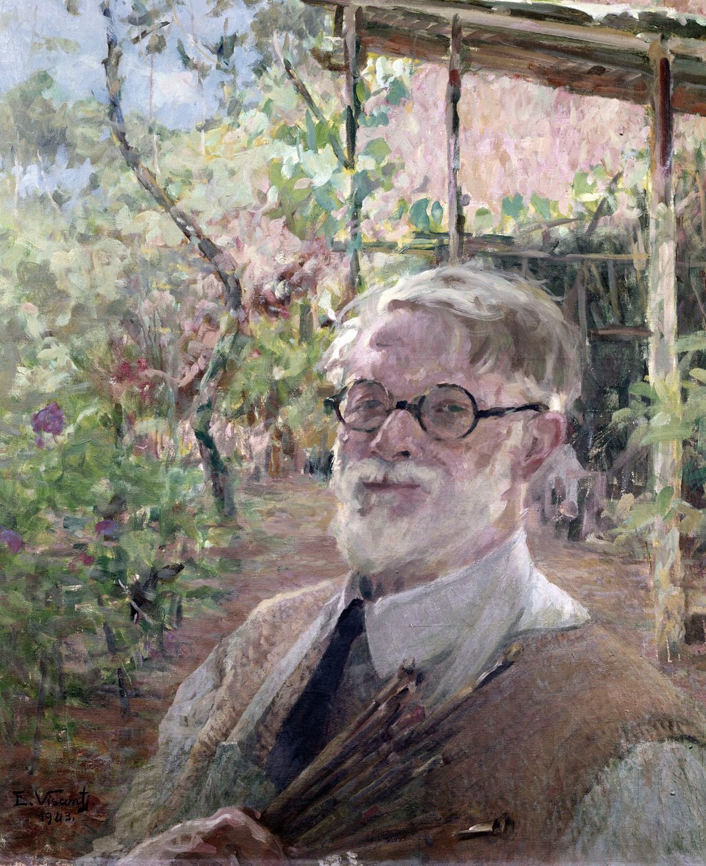 Självporträtt, detalj av Elysee Visconti