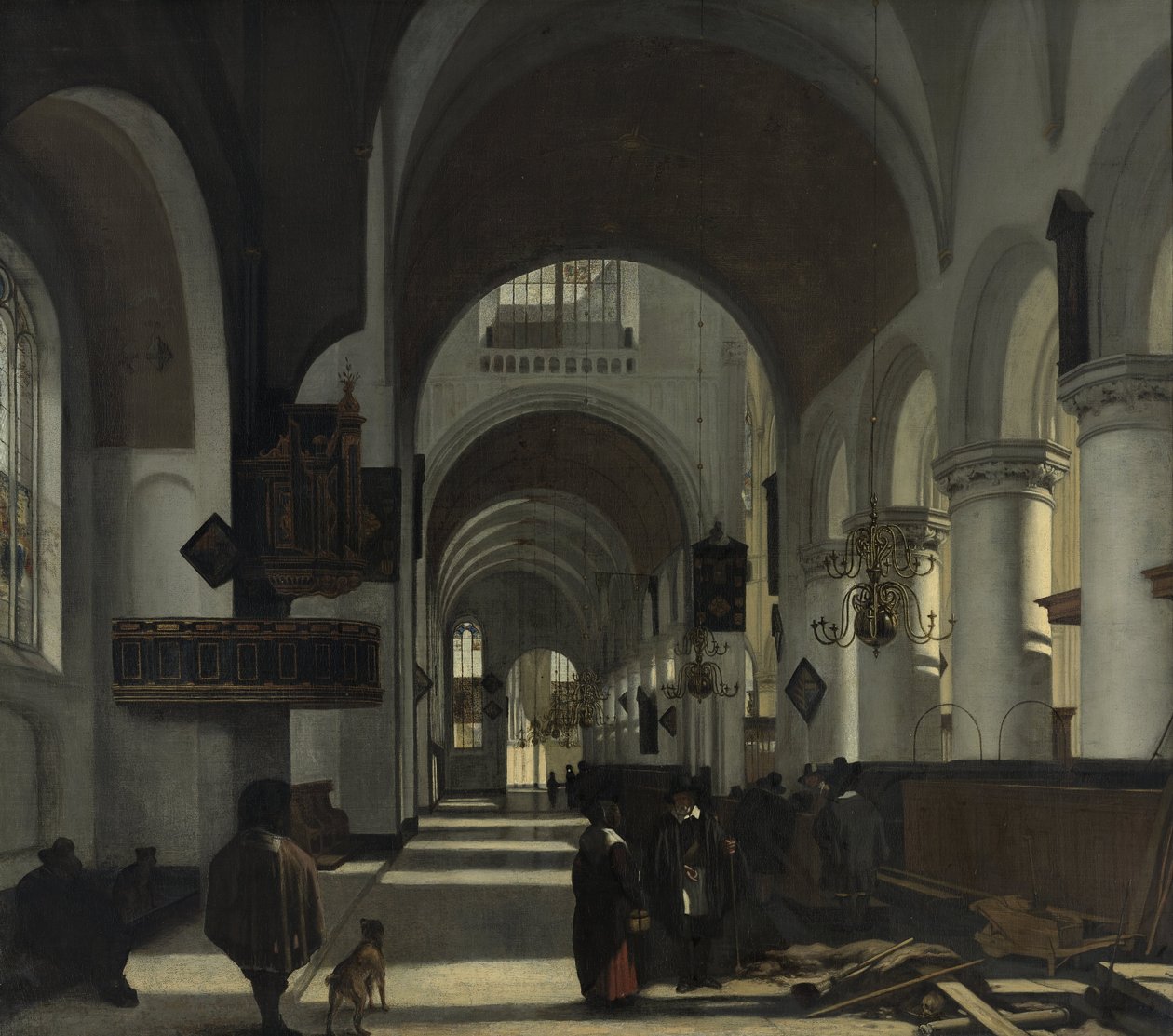 Interiör i en kyrka av Emanuel de Witte