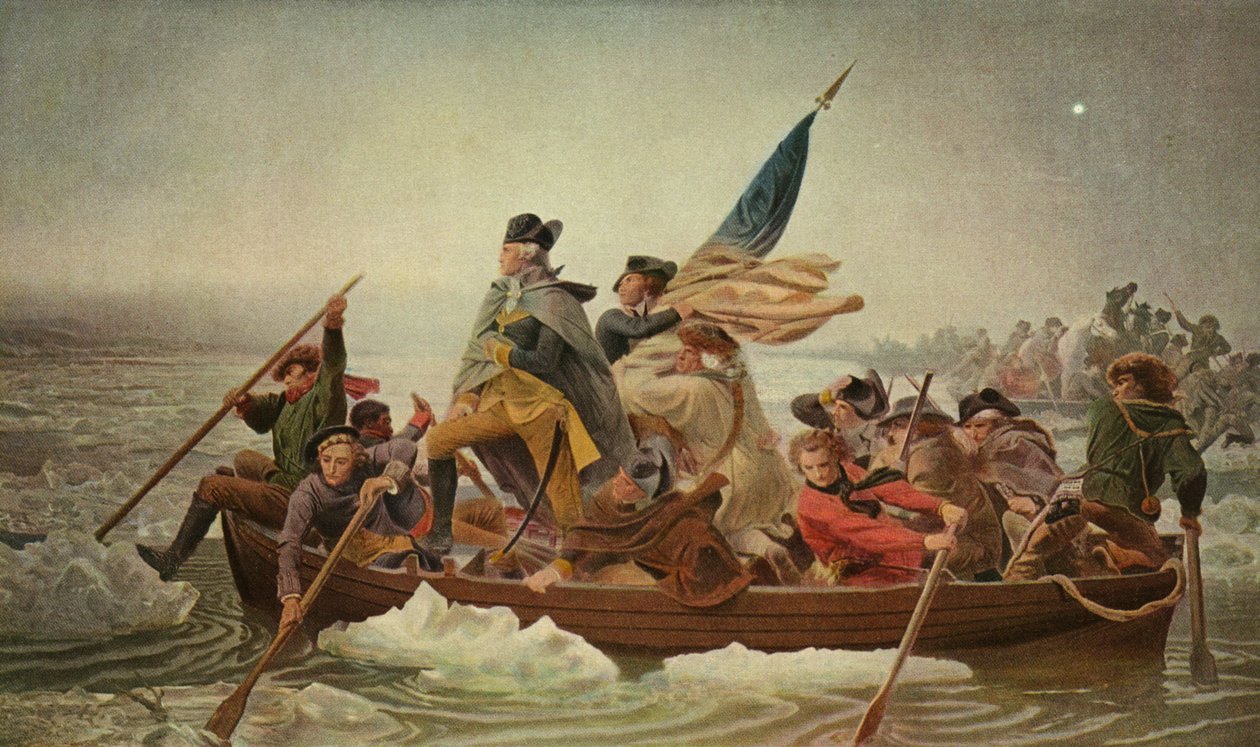 Washington korsar Delaware - av Emanuel Gottlieb after Leutze