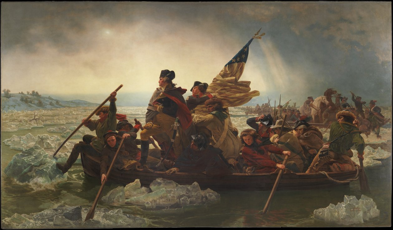 Washington korsar Delaware av Emanuel Leutze