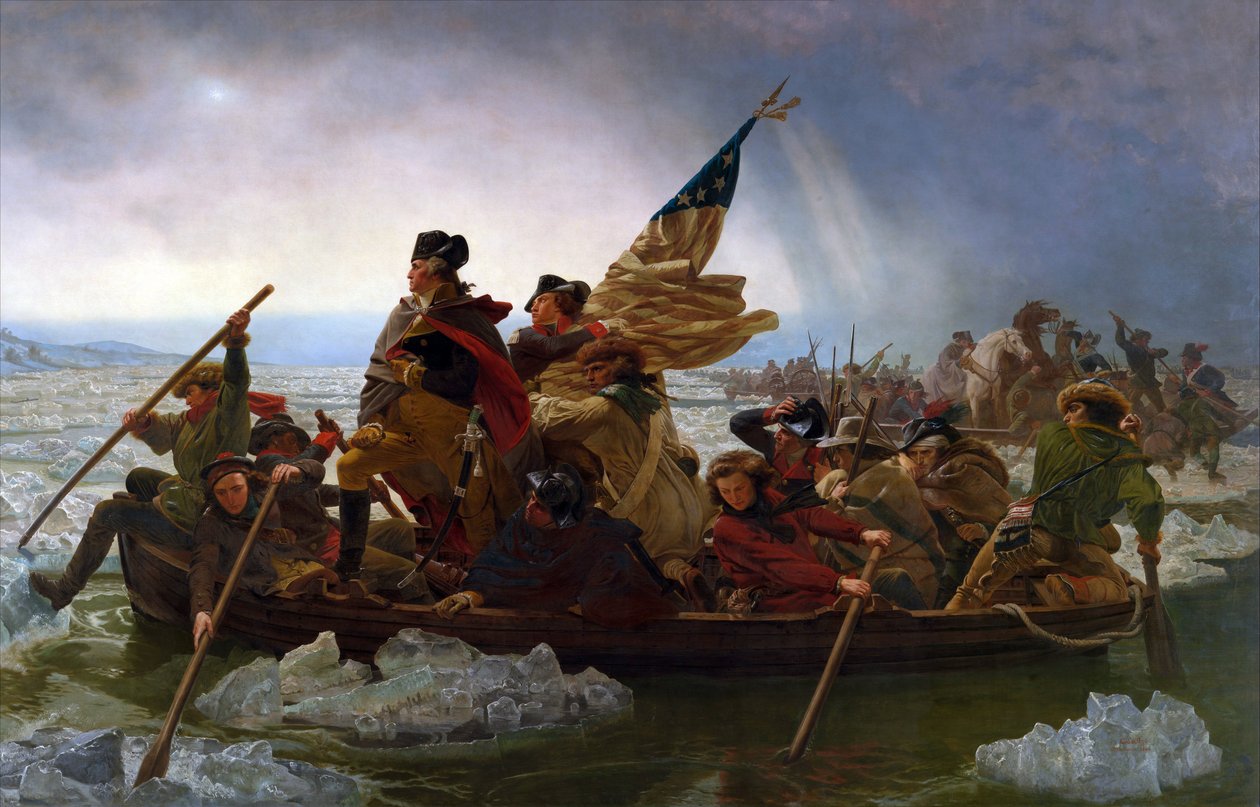 Washington korsar Delaware av Emanuel Leutze