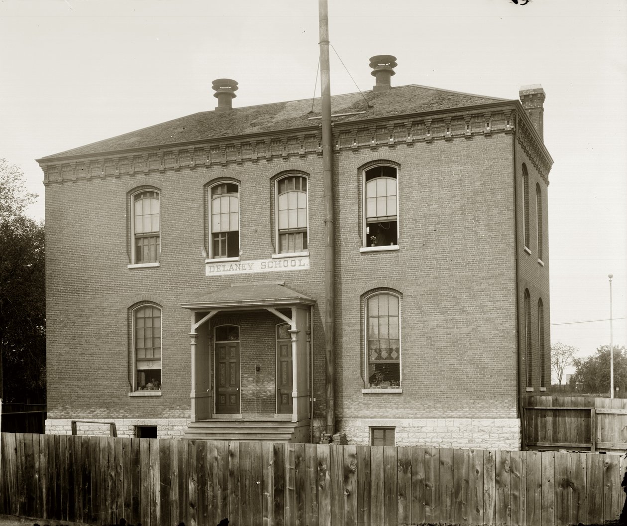 Delaney School pre-1911. Virginia Avenue and Bowen Street. (Also called Colored School No. 6). av Emil Boehl