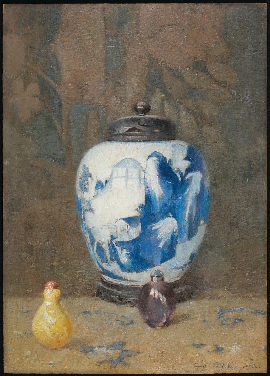 Stilleben, kinesisk vas, 1922 av Emil Carlsen