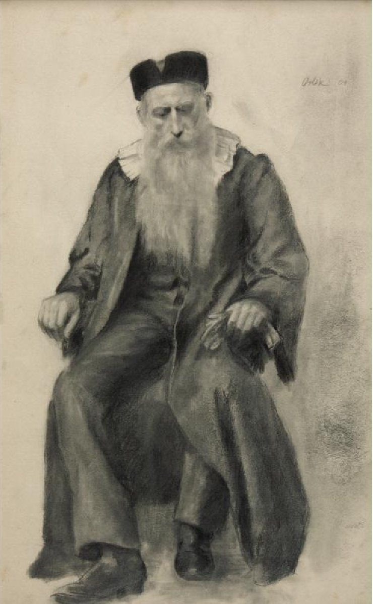  Portrat eines RabbisnEnglish: Estina: Portret rabinan: n av Emil Orlik