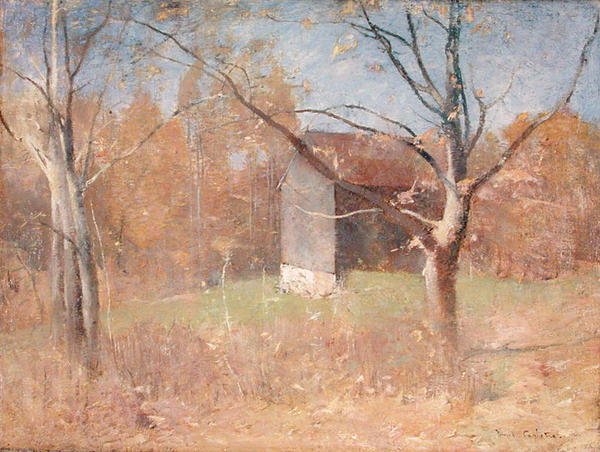 Bakom konstnärens studio (olja på duk) av Emil Carlsen