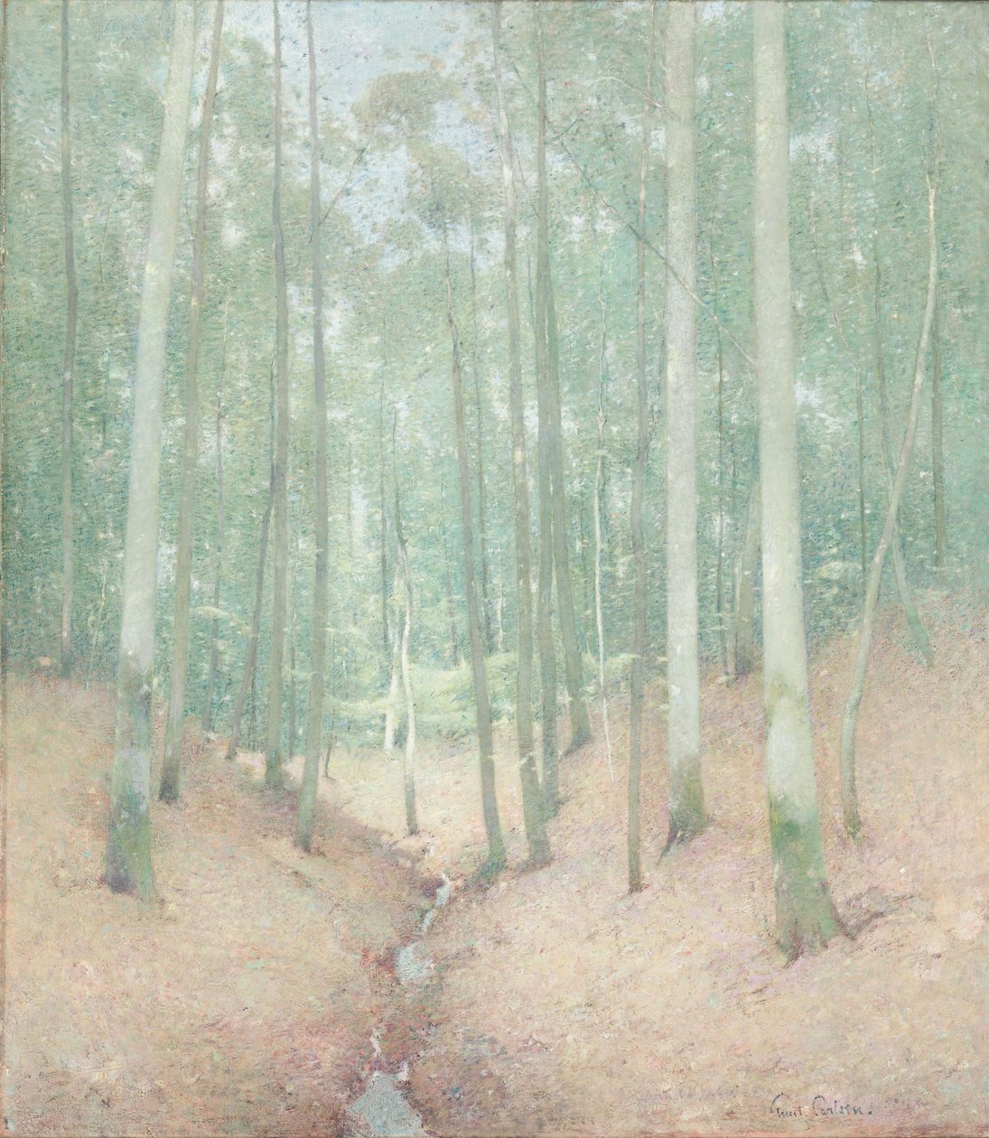Träinteriör, c.1910 av Emil Carlsen