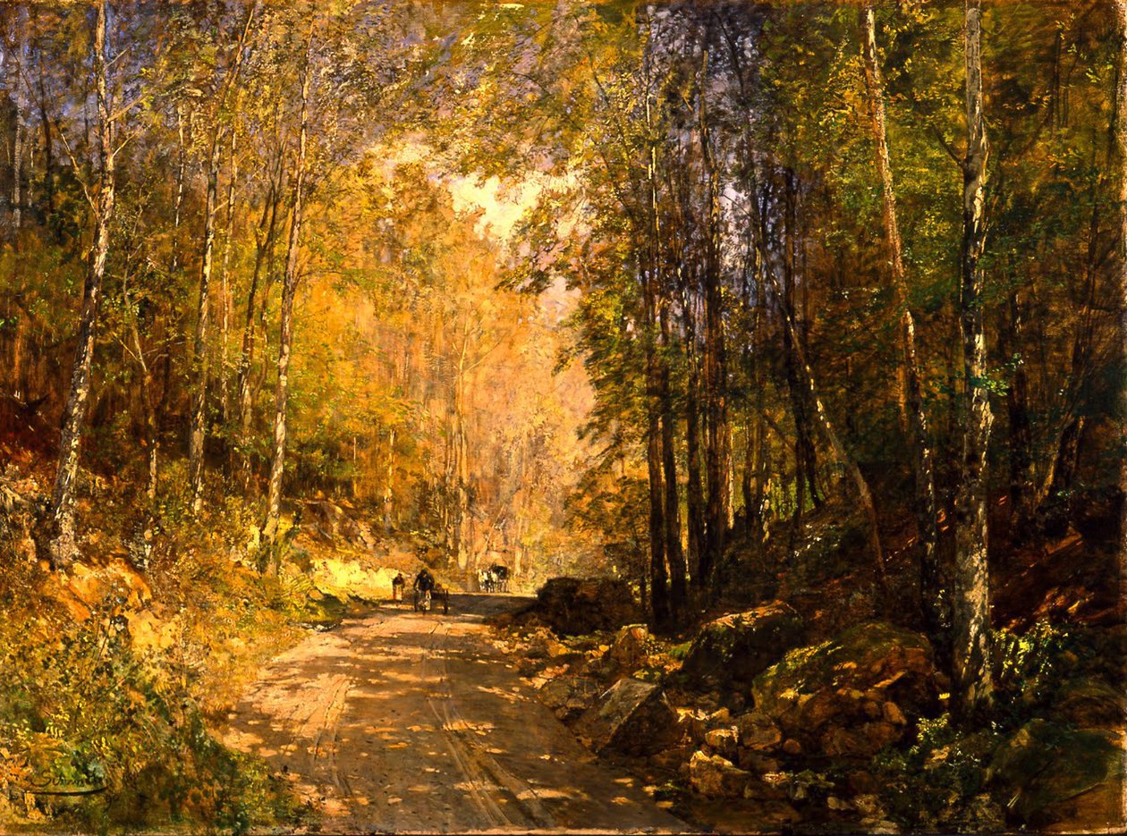 Skogsväg nära Schärfling, 1890 av Emil Jakob Schindler