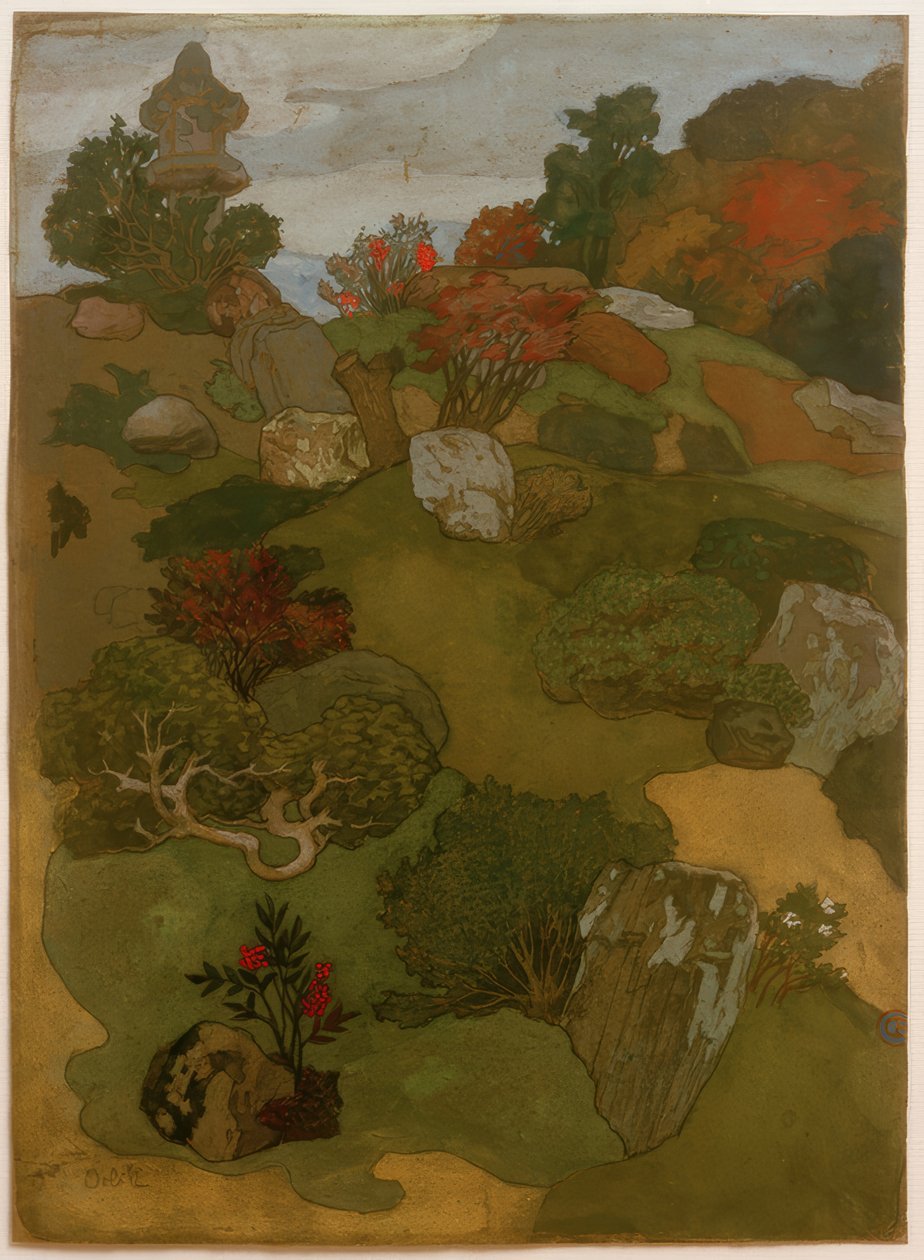 En gammal trädgård i Kyôto av Emil Orlik