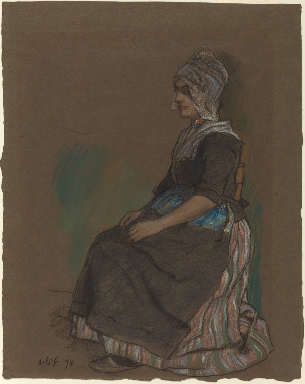 Volendam flicka i kostym av Emil Orlik