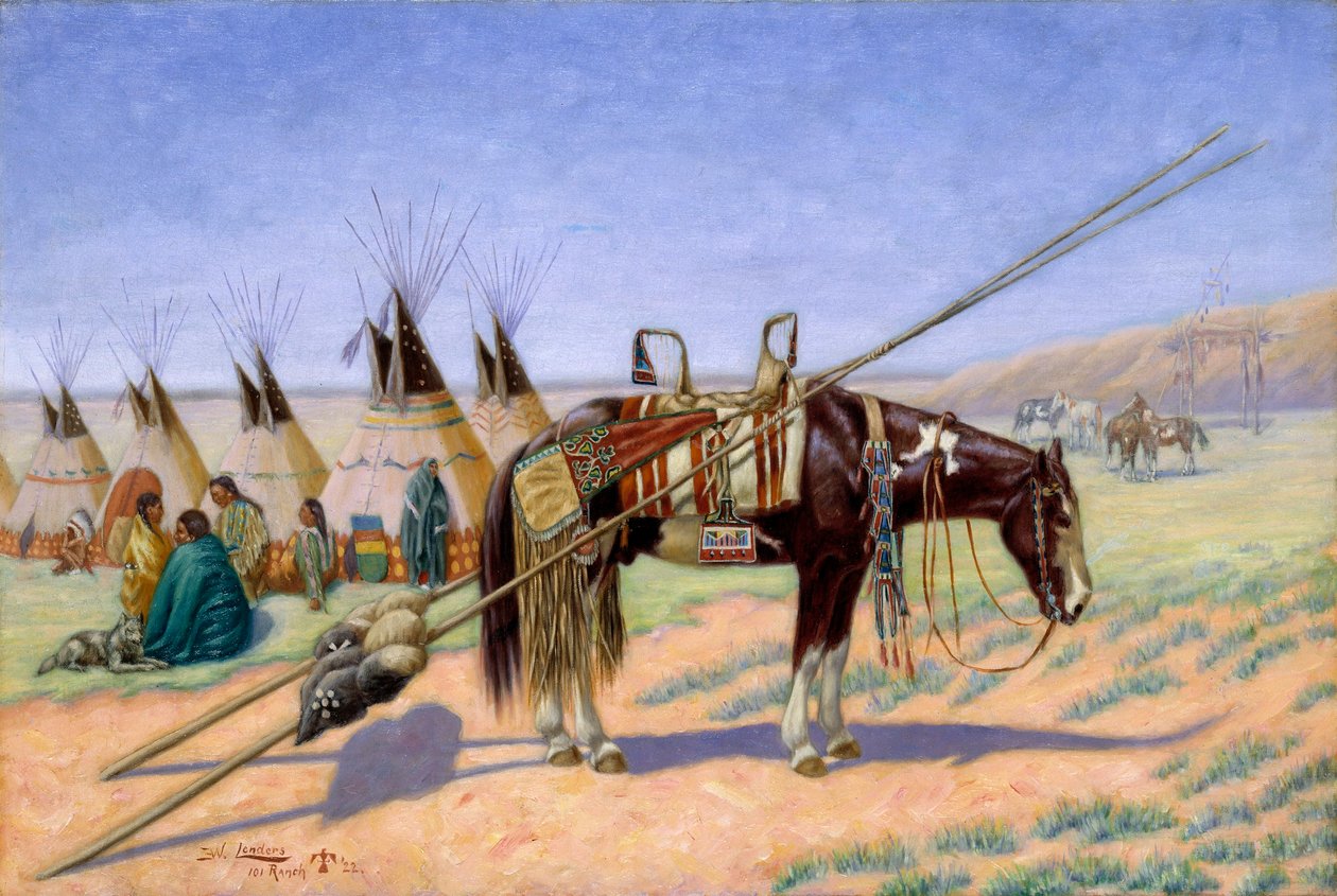 Indianer i läger på 101 Ranch av Emil W. Lenders