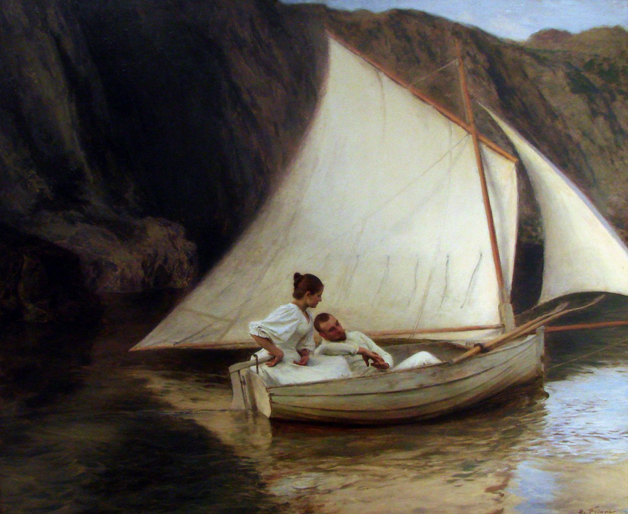  La petite barquen av Emile Friant