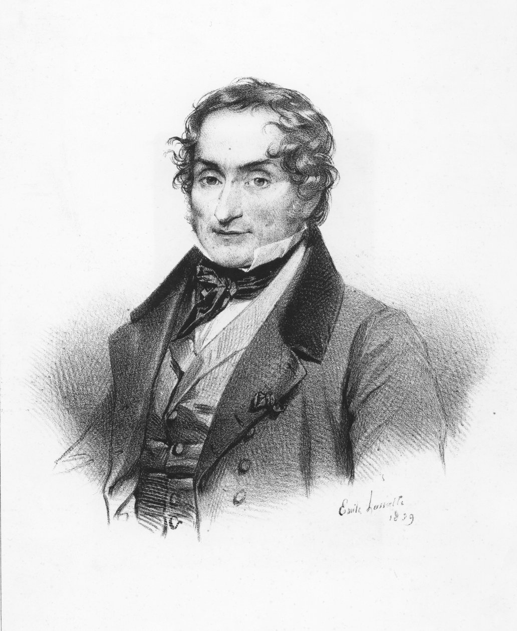 Porträtt av Charles Nodier av Emile Lassalle