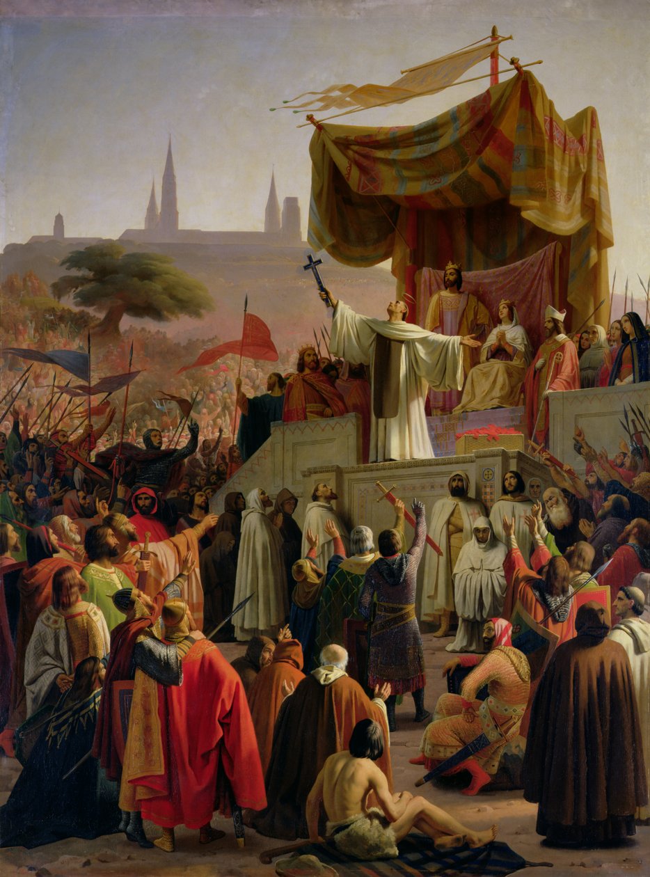 St. Bernard predikar det andra korståget i Vezelay, 31 mars 1146, 1840 av Emile Signol