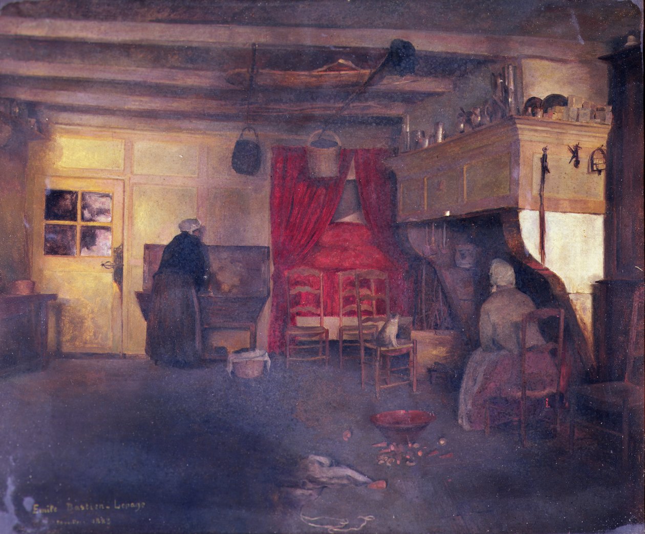Bondens inre i Damvilliers, 1882 av Emile Bastien Lepage