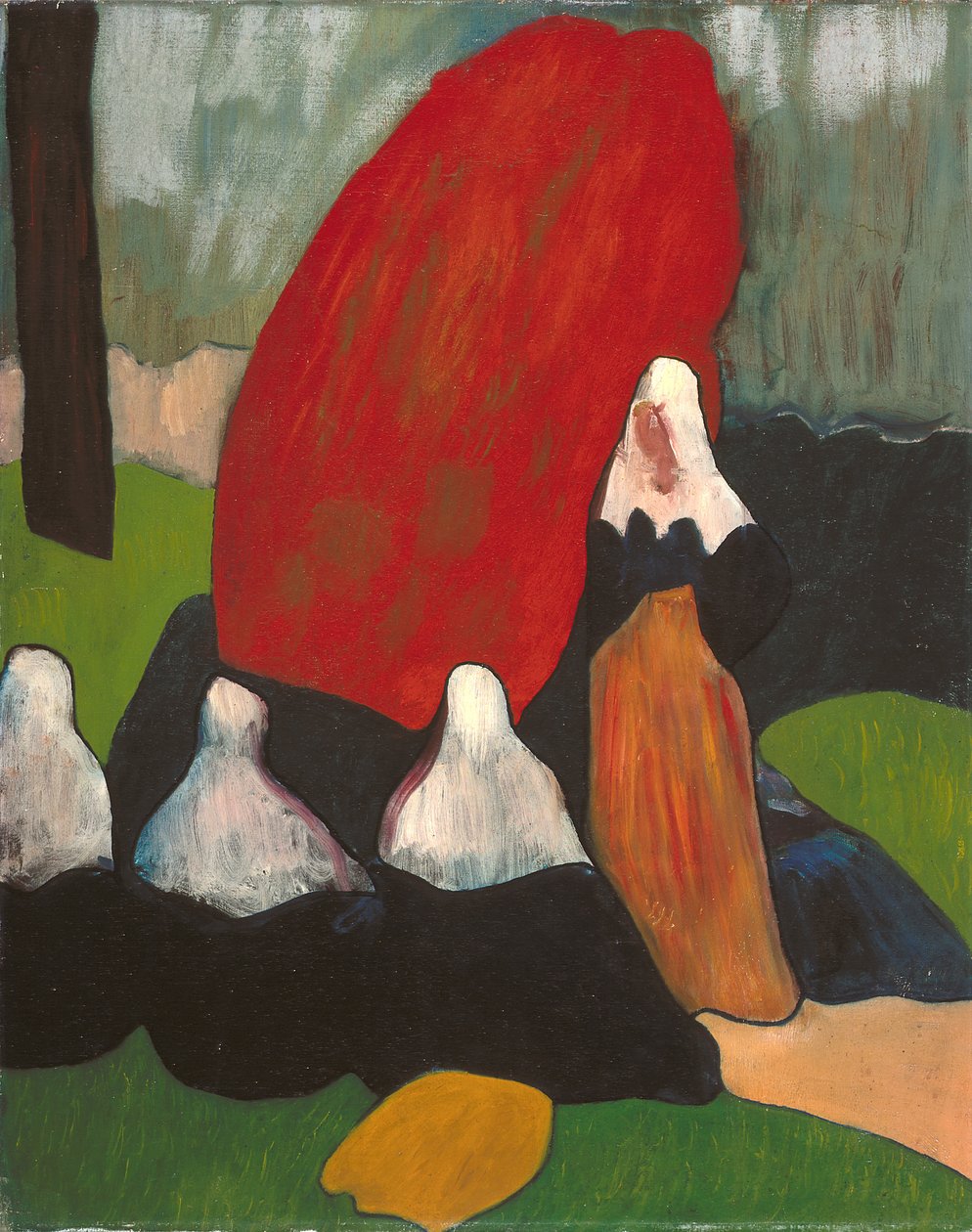 Bretonska kvinnor med tång (olja på duk) av Emile Bernard