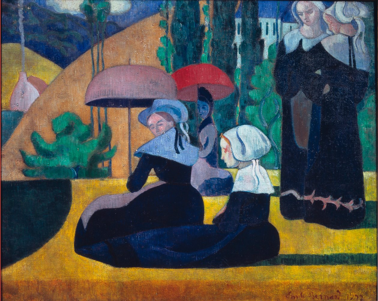 Bretonska kvinnor i skuggan av Emile Bernard