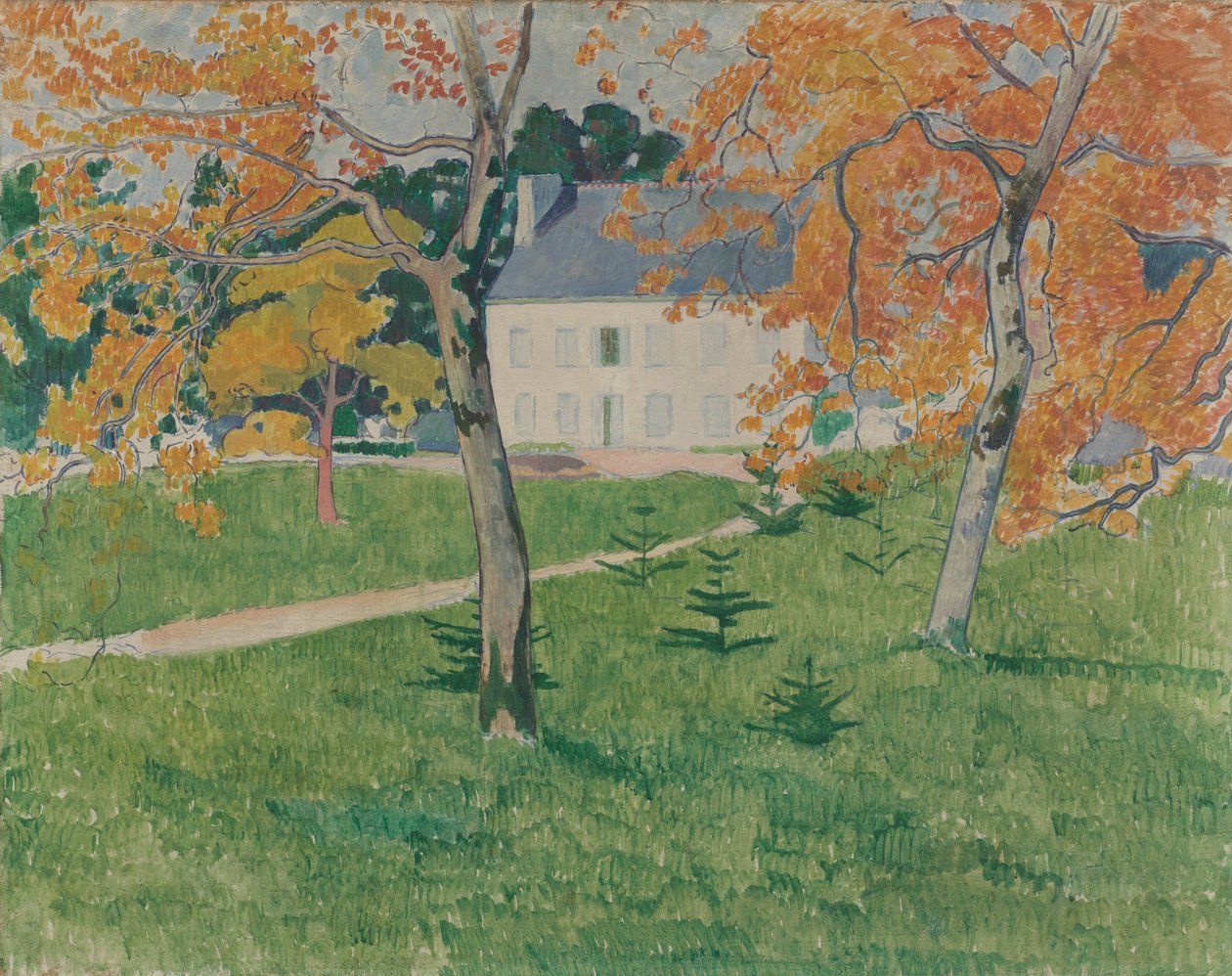 Hus bland träd. Pont-Aven, 1888 av Emile Bernard