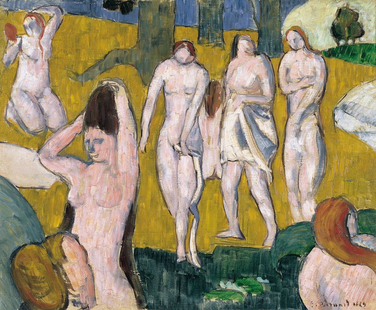 Kvinnor som badar av Emile Bernard