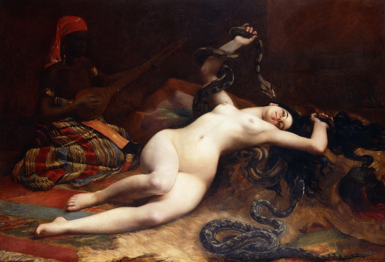 A Charmer (olja på duk) av Emile Cambiaggio