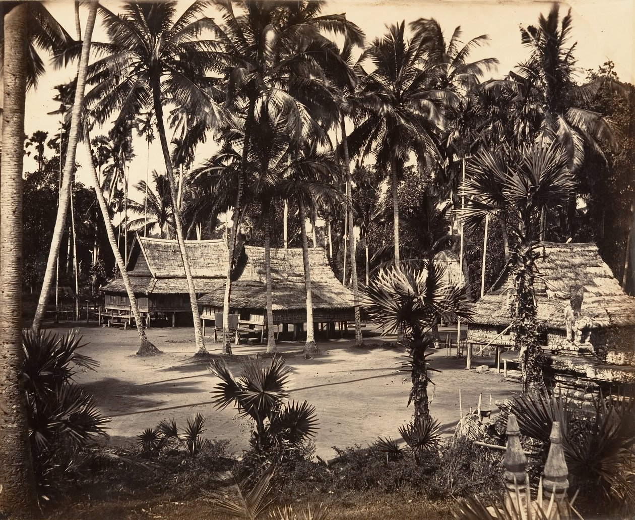 Bonzerie av den stora pagoden, 1866. av Emile Gsell