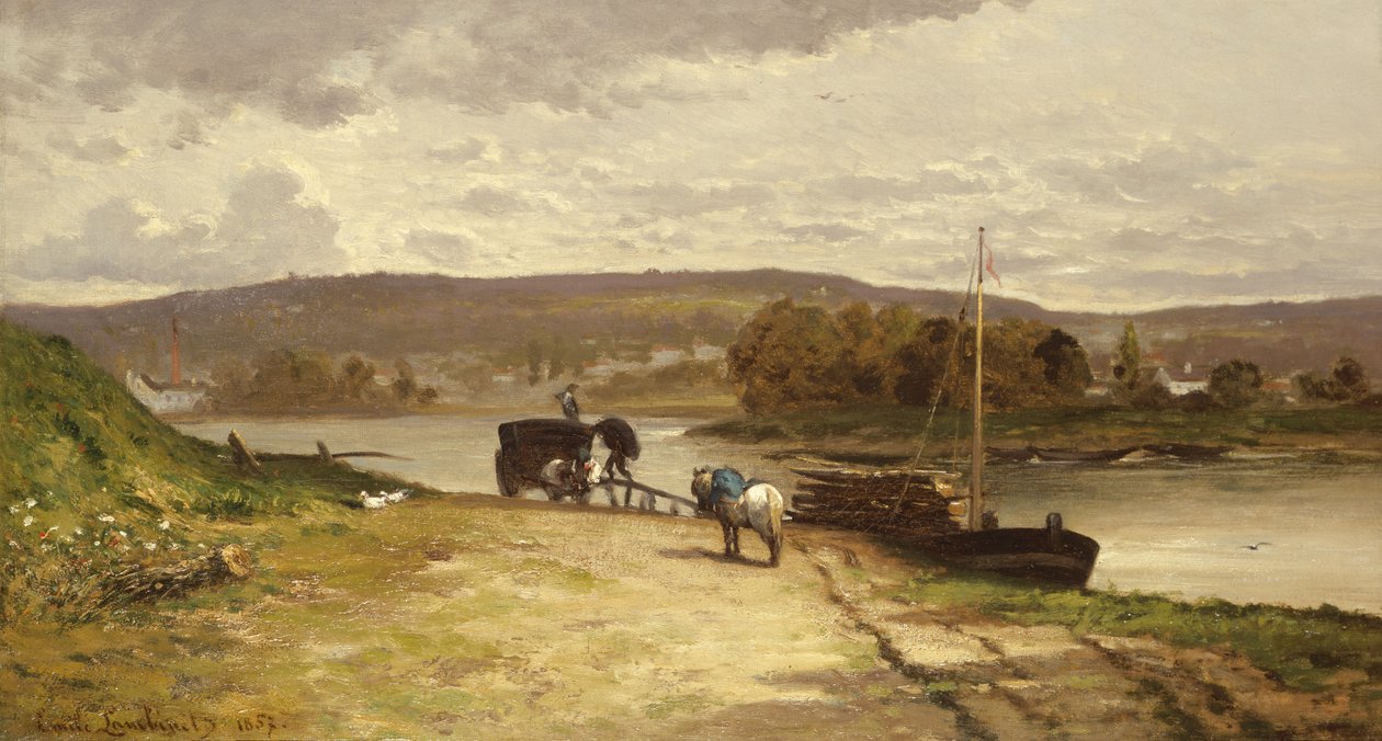Flodlandskap, 1837 av Emile Lambinet