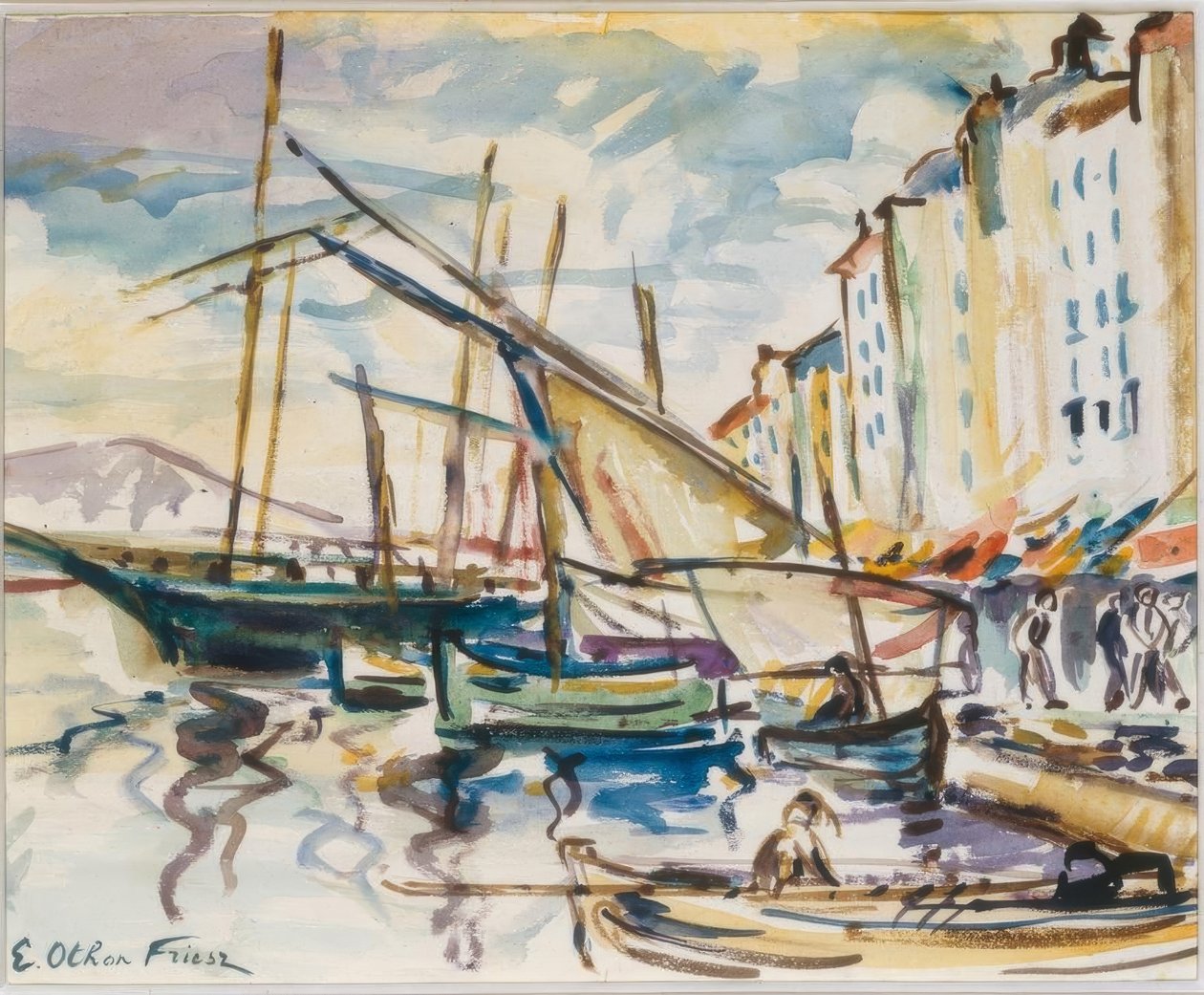 Hamnen i Toulon av Emile Othon Friesz