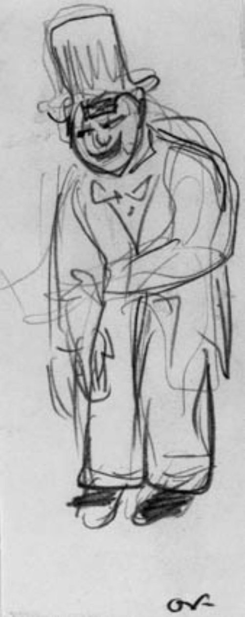 Stående clown med hög hatt. av Emile Othon Friesz