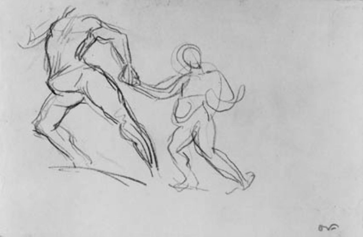 Två figurer i rörelse. av Emile Othon Friesz