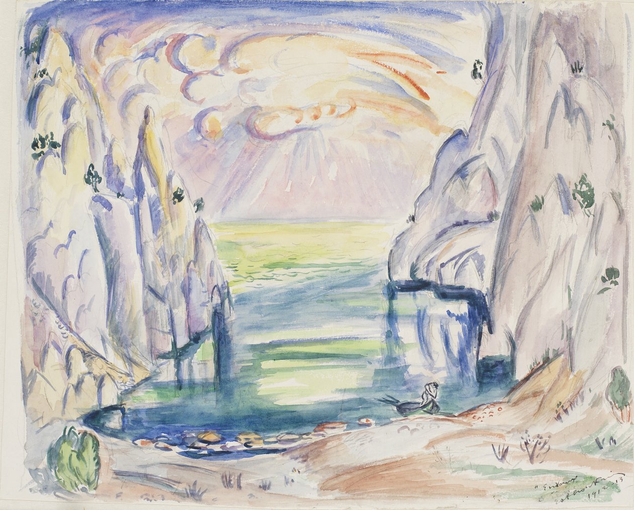 Viken vid En Vaux, Cassis av Emile Othon Friesz
