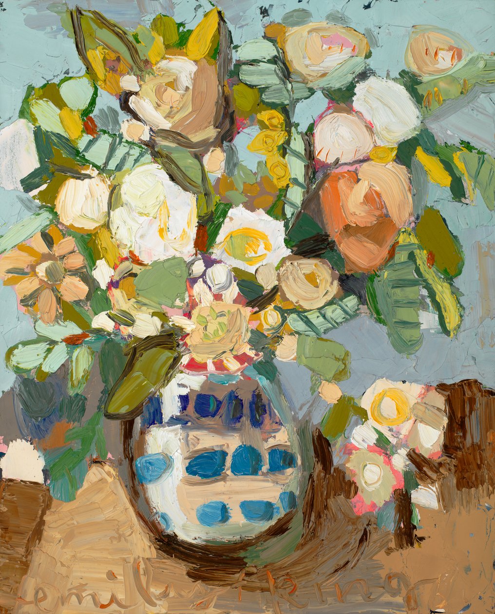 Crushed Blue, 2020 (olja på duk) av Emily Fox King