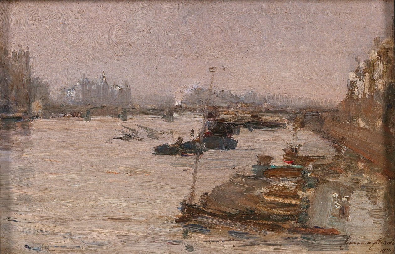 The Thames, London av Emma Ciardi