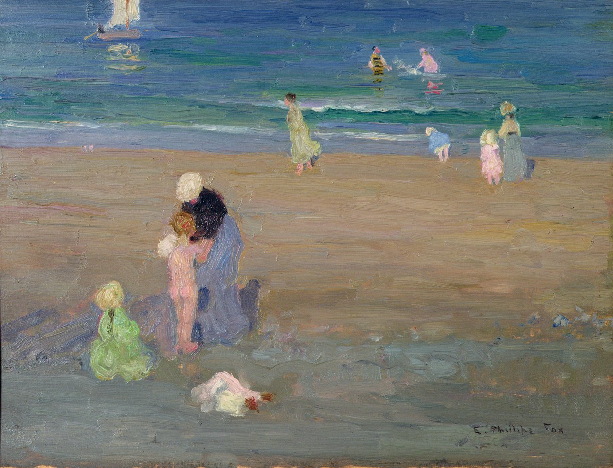 Stranden, Trouville av Emmanuel Phillips Fox