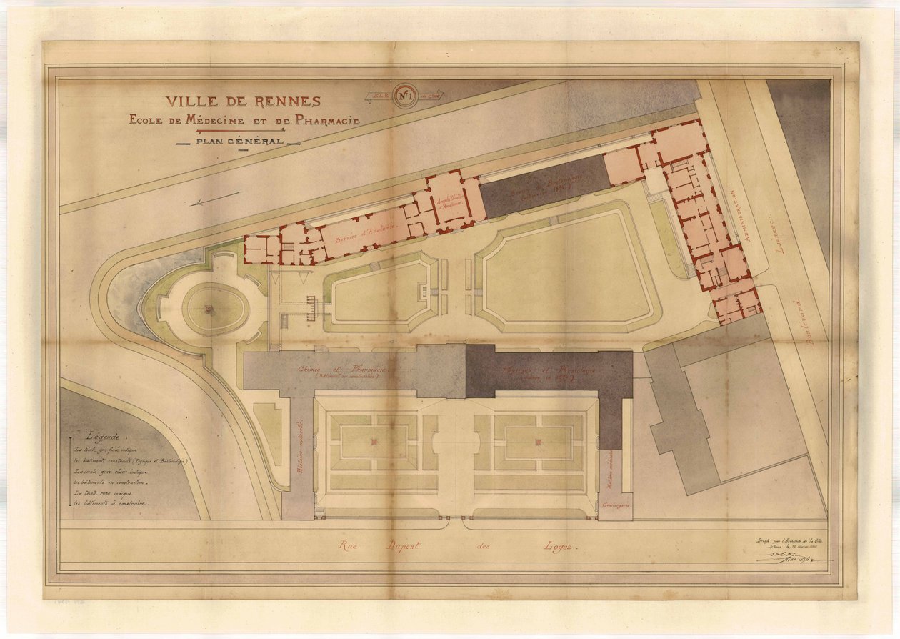Karta över Rennes School of Medicine and Pharmacy av Emmanuel le Ray