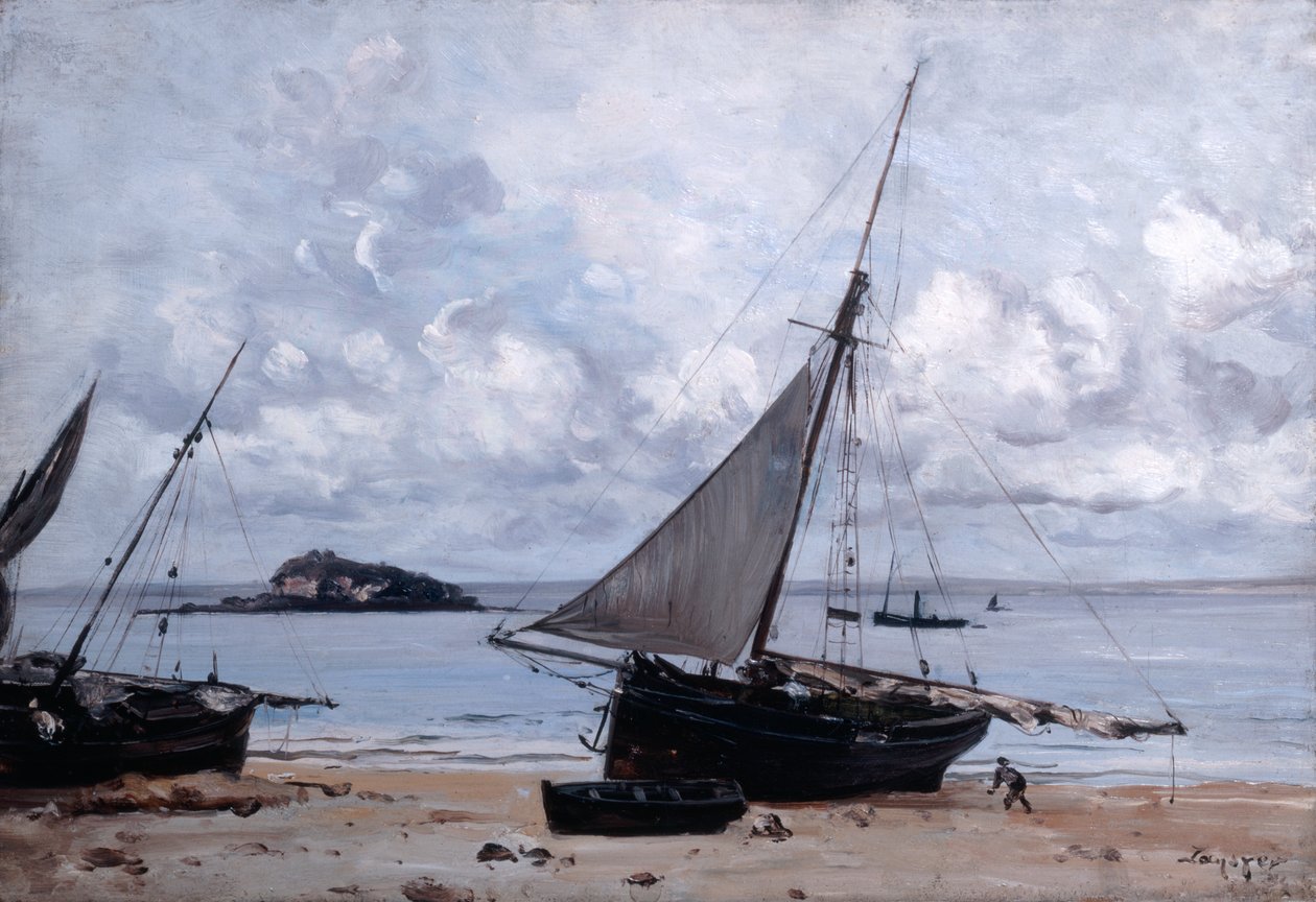 Strandade båtar vid St Jean, 1884 av Emmanuel Lansyer