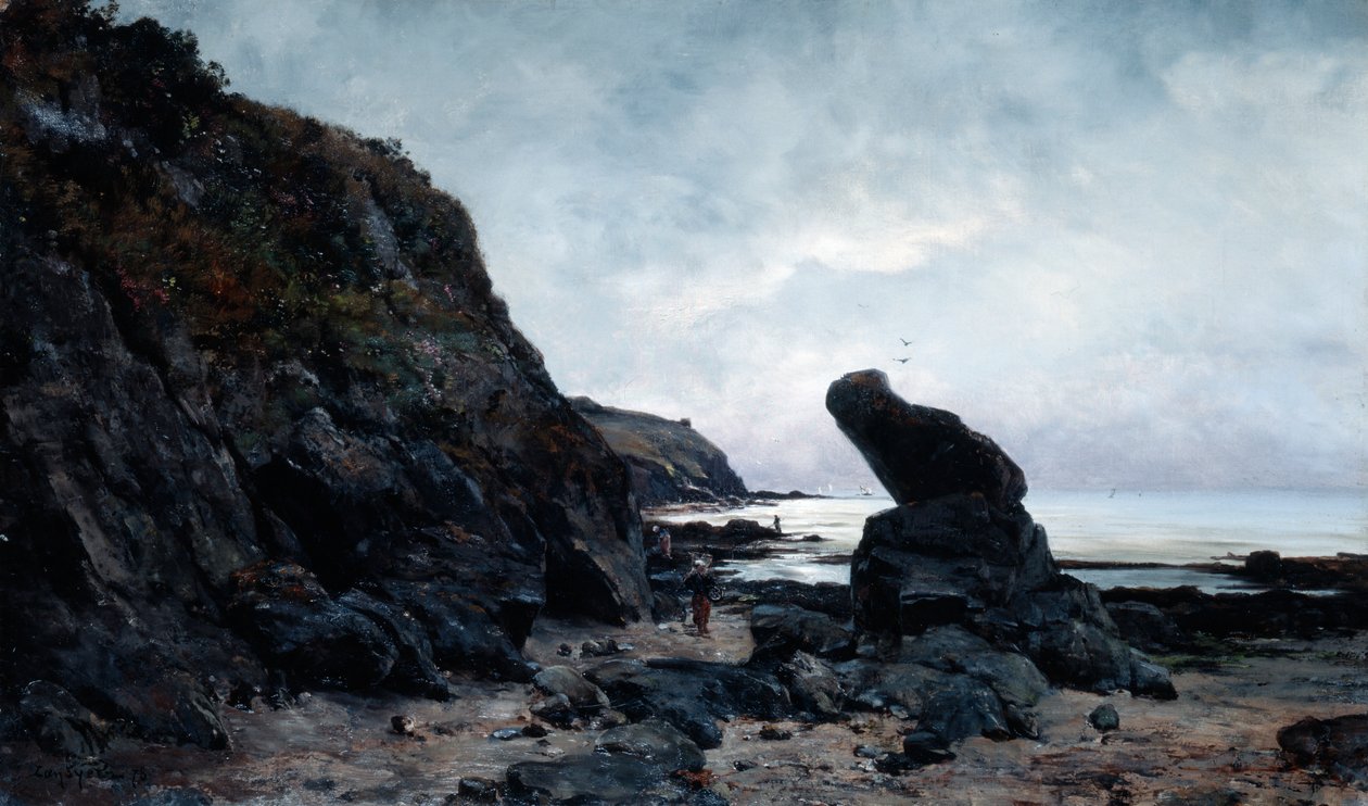 By the Rocks at Low Tide, 1878 av Emmanuel Lansyer