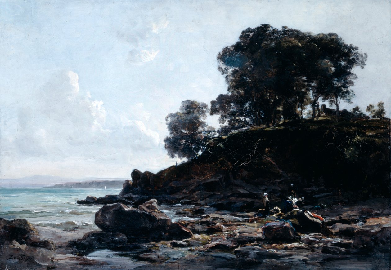 tvättstuga vid lågvatten, 1891. av Emmanuel Lansyer