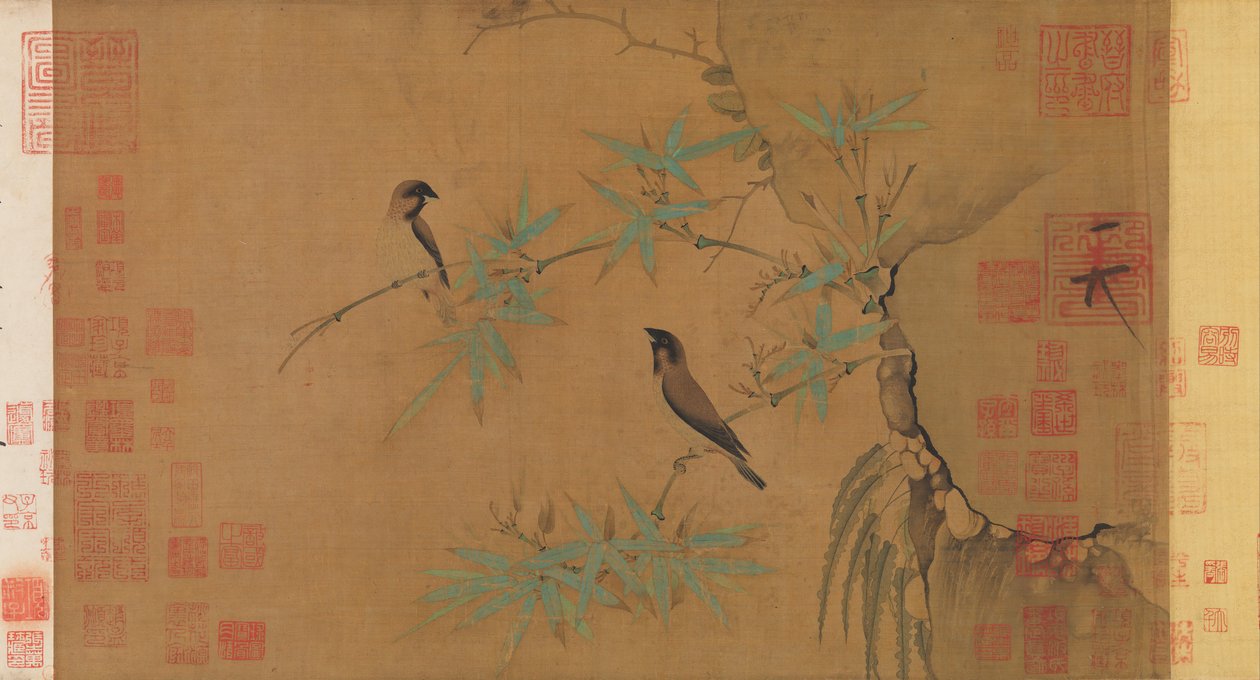 Finkar och bambu, tidigt 1100-tal. av Emperor Huizong