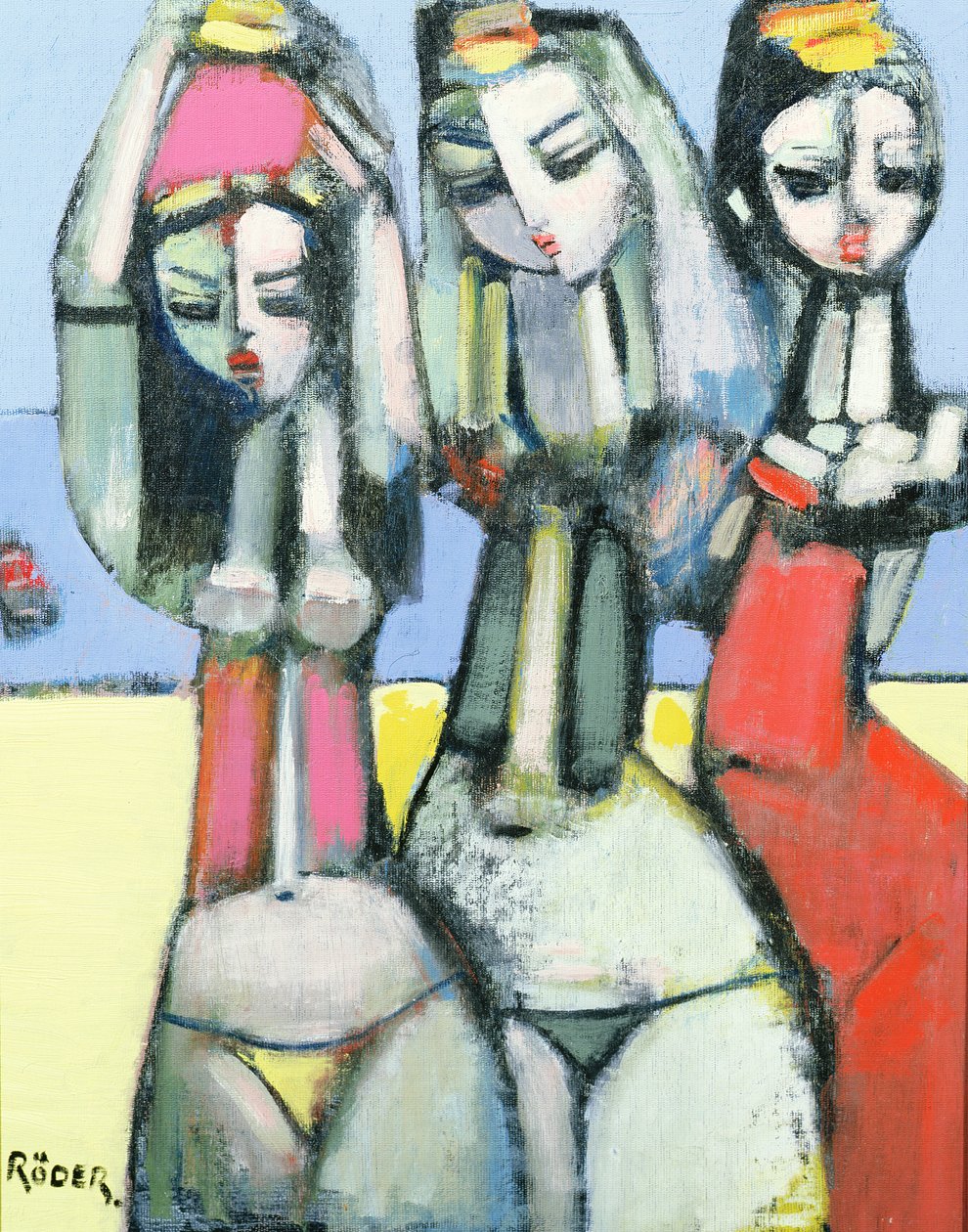 Friends, 2007 (olja på dukskiva) av Endre Roder