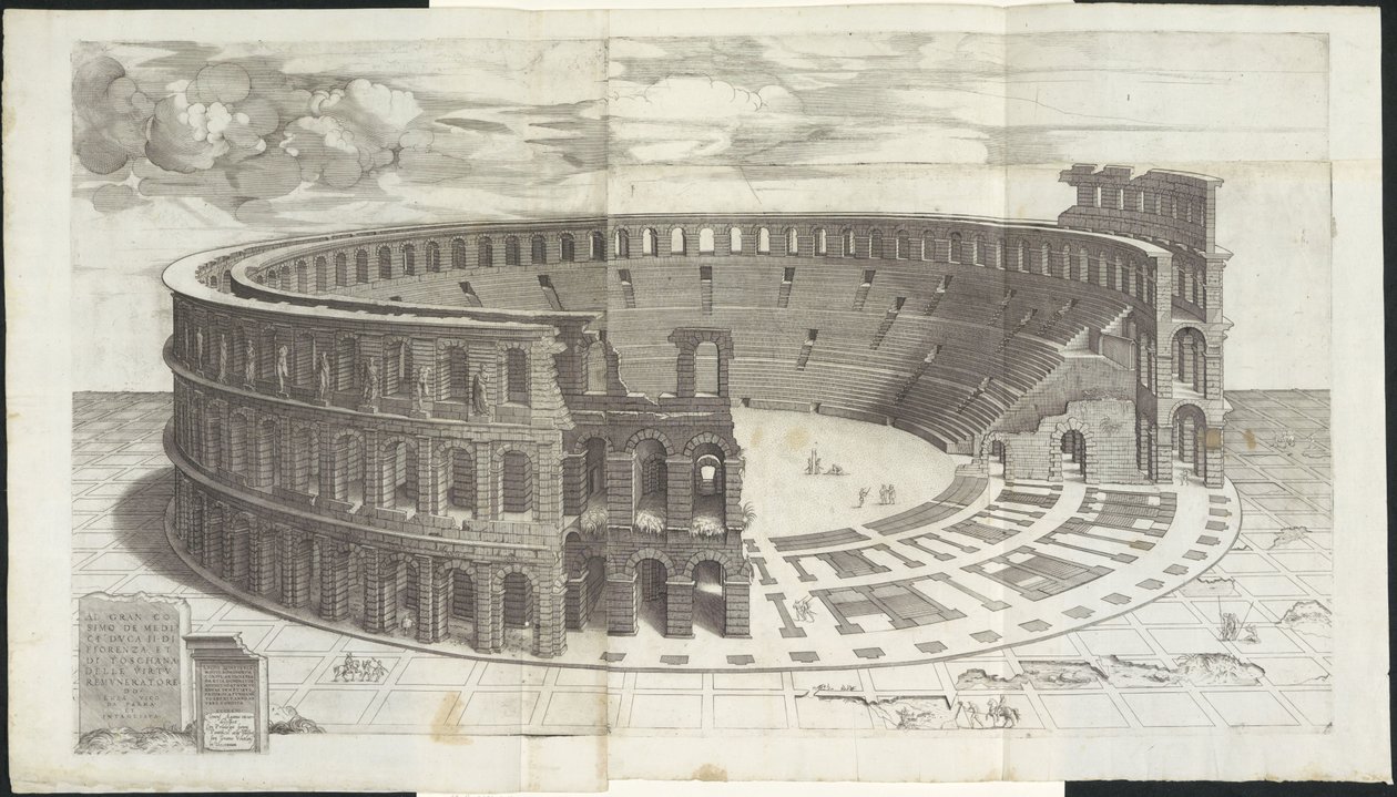 Arena av Verona Mirror of Roman Magnificence (serietitel) av Enea Vico