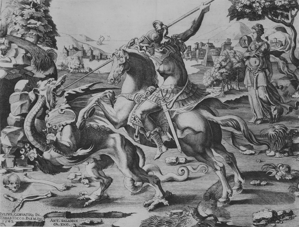 St George dödar draken, 1542. av Enea Vico